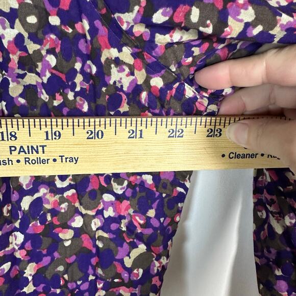 Coldwater Creek Cotton Lawn No Iron Button-up Long Sleeve Top Purple 1X Abstract - Picture 7 of 8